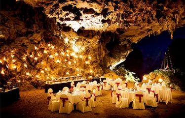 Dining in a cave